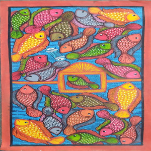 Colourful Fishes Marriage Bengal Patachitra Art