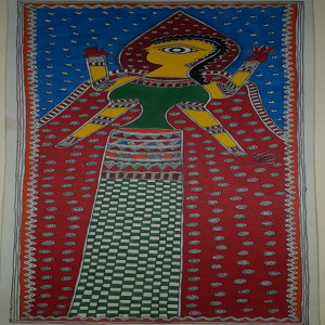 Colourful Lady Madhubani Painting