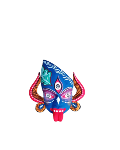 Colourful Maa Durga Wooden Kushmandi Mask
