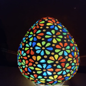 Colourful Oval Shape Glass lamp