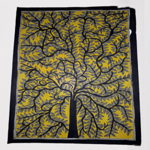 Colourful Yellow tree Madhubani Painting