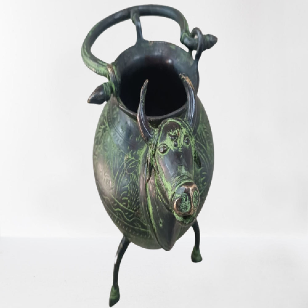 Cow Shaped Pot Bell Metal & Brass Art