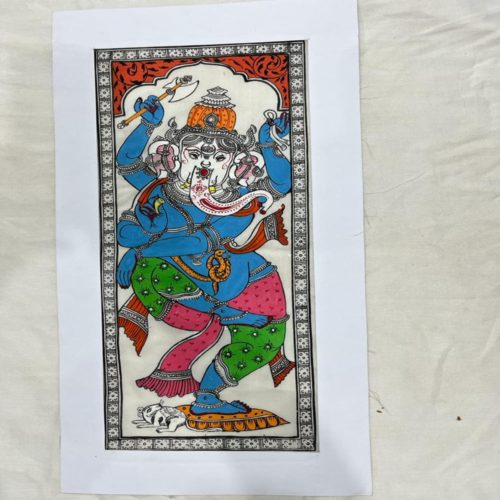 Dancing Ganapathy Patchithra (15x6inch)