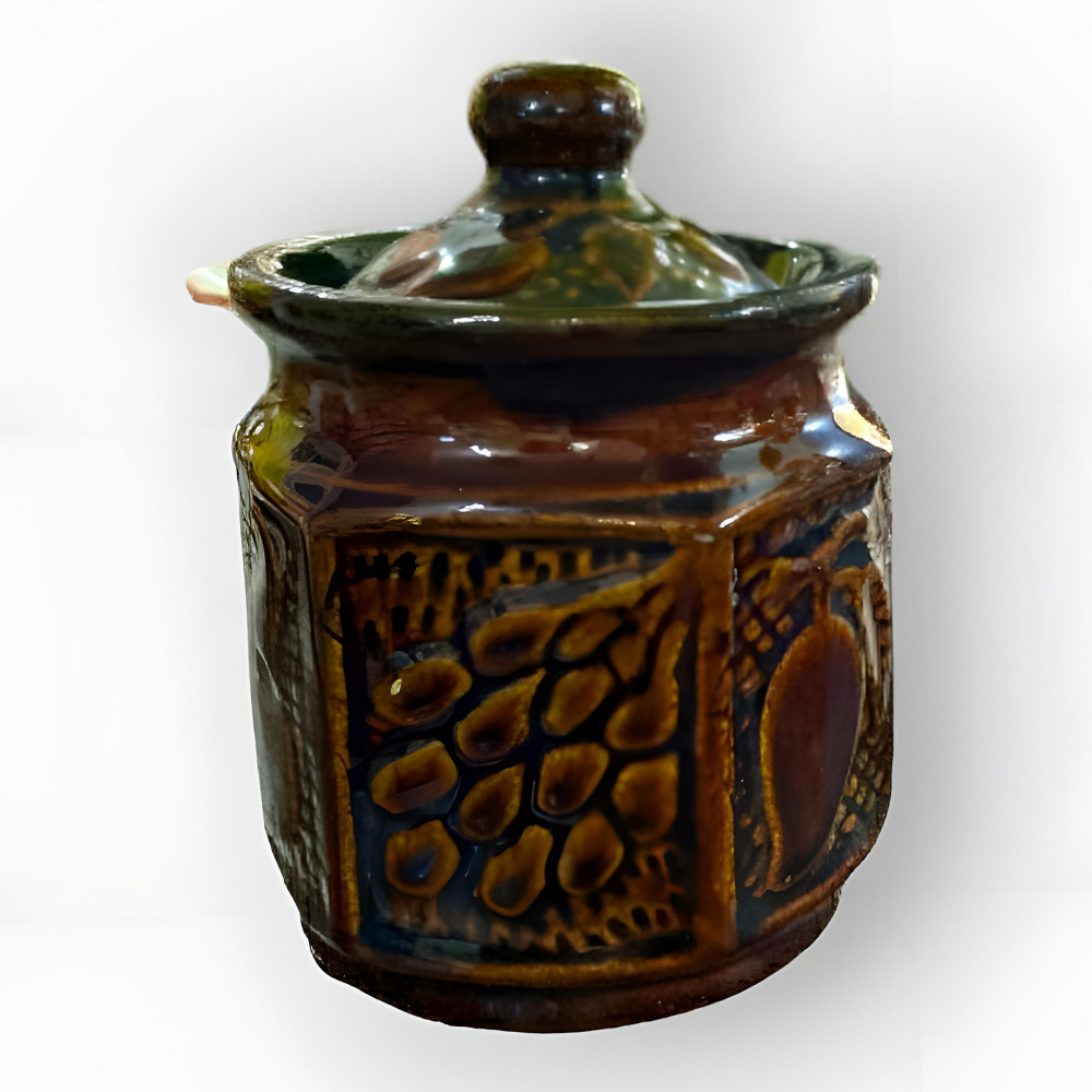 Dark Brown Pickle Jar With Lid Chunar Pottery