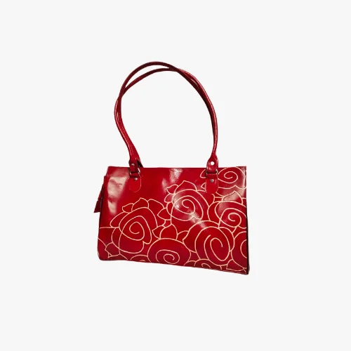 Dashing Red Shoulder Leather Bag - 4