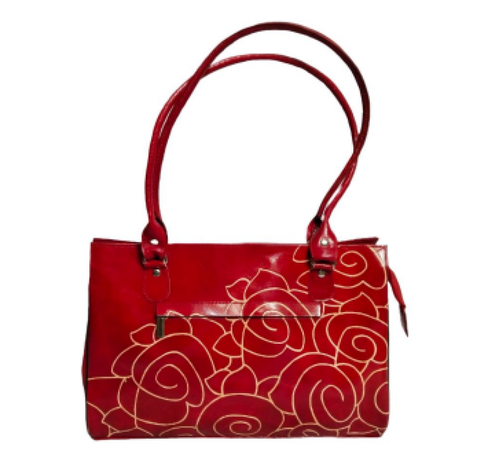 Dashing Red Shoulder Leather Bag