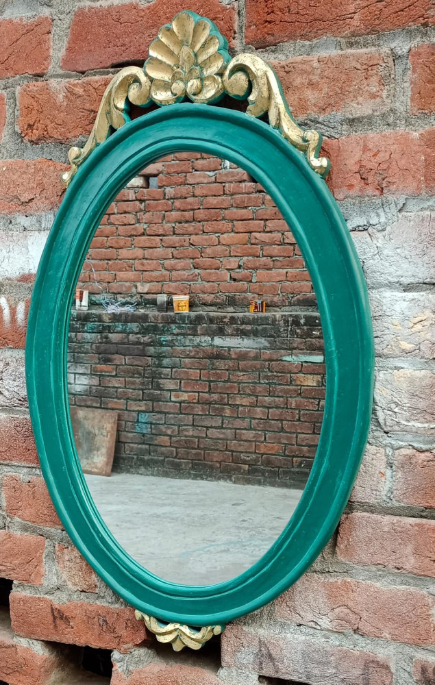 Designer Oval Wooden Mirror Frame - 1