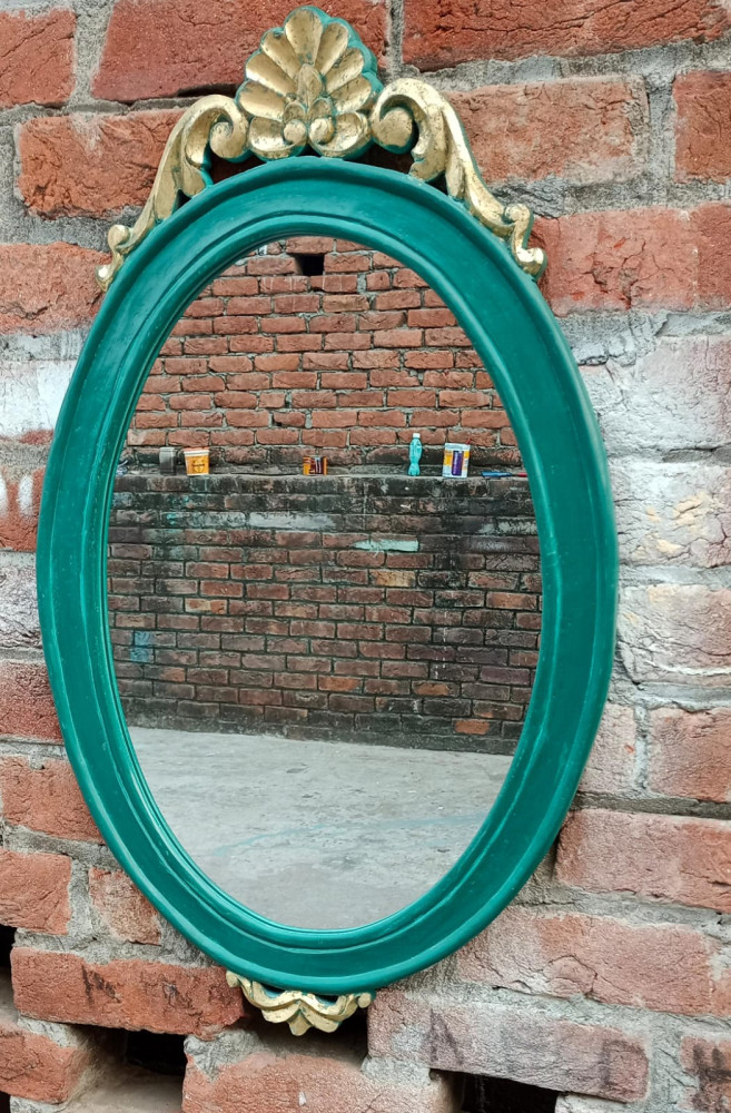 Designer Oval Wooden Mirror Frame - 2