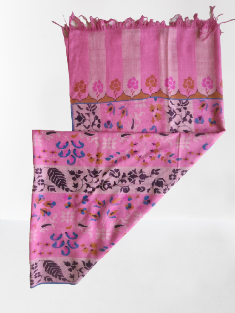 Designer Pink & Purple Kani Shawl - 2