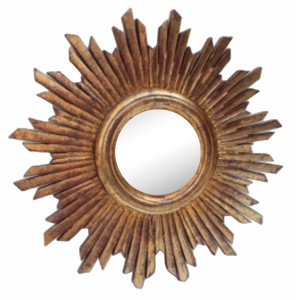 Designer Sunburst Golden Spikes Mirror Frame
