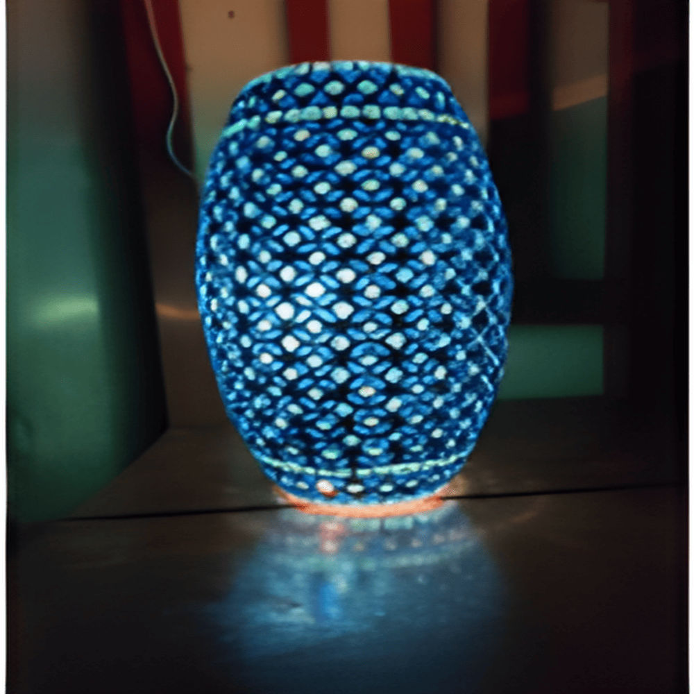 DHOLAK SHAPE TABLE LAMP Blue
