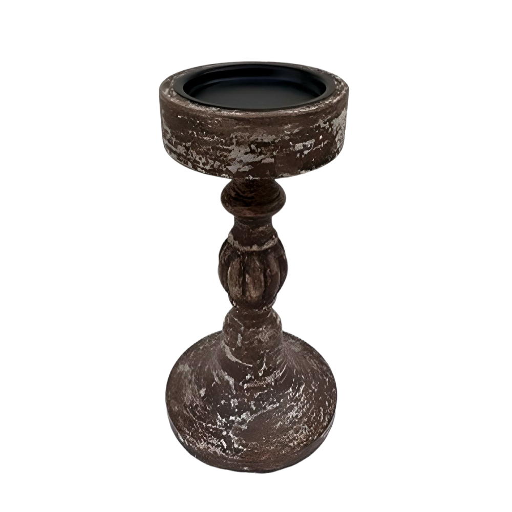 Distressed Brown Candle Stand