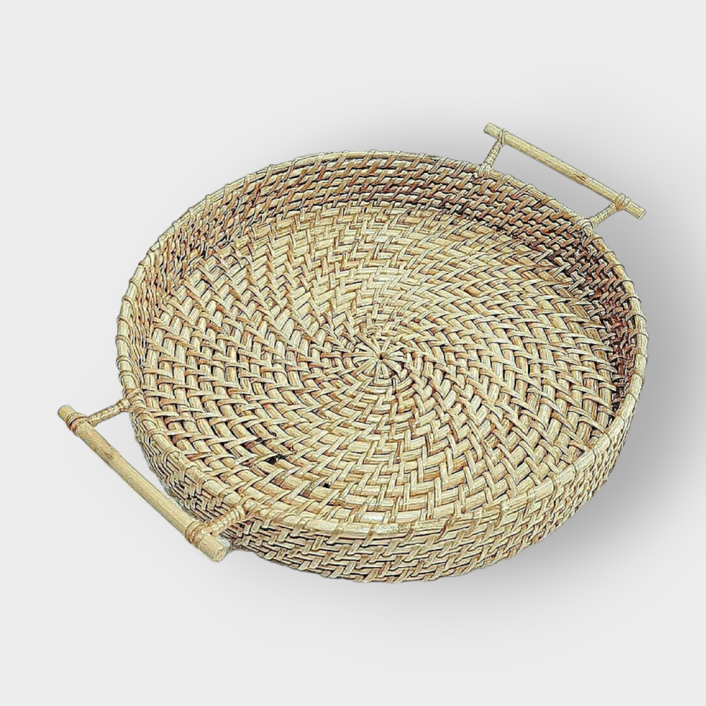 EcoFriendly Bamboo Serving Tray with Handle - 0