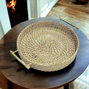 EcoFriendly Bamboo Serving Tray with Handle