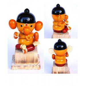 Authentic Etikoppaka Wooden Toy of Lord Kid Ganesh