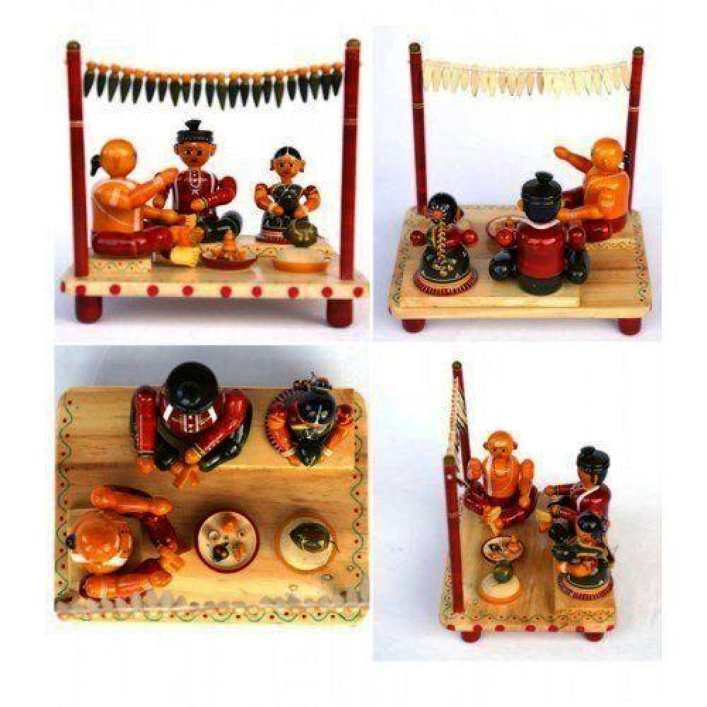 Handicrafted Etikoppaka Wooden Toy Of Marriage Segment