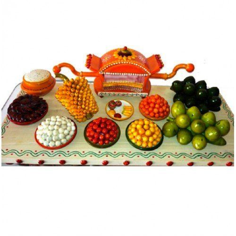 Etikoppaka Toys Wooden Traditional Fruit Tray Set