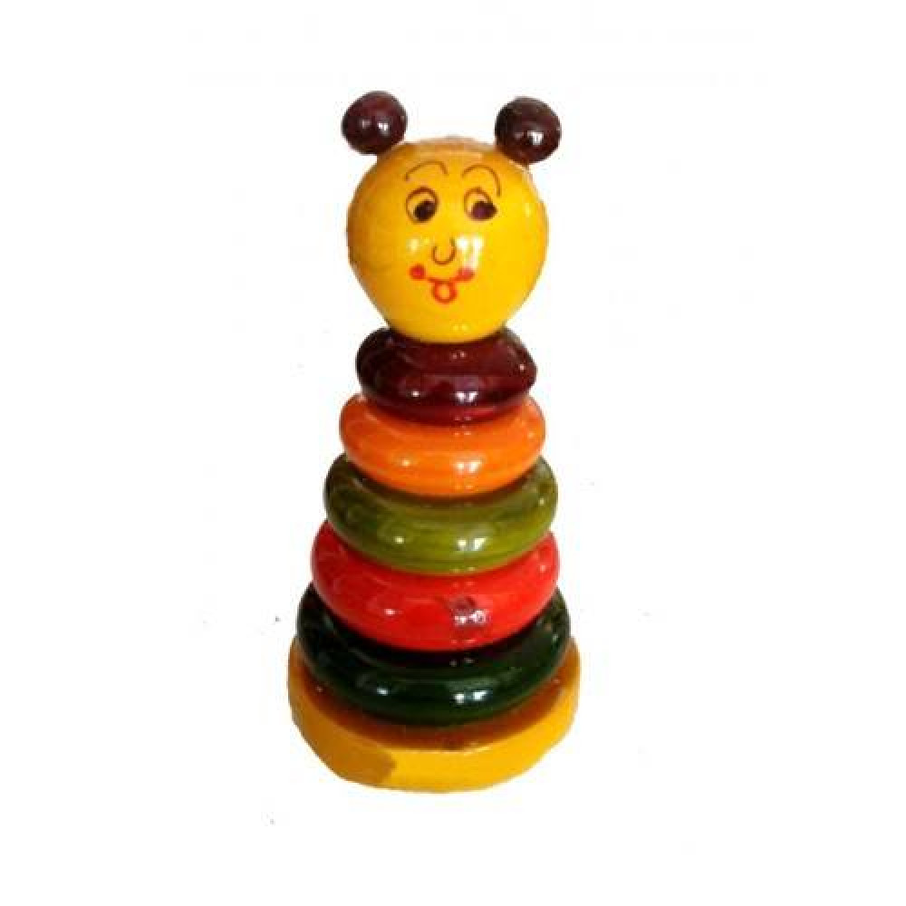 Etikoppaka Toys Wooden Colorful Ring Stand For Playing & Decoration Purpose