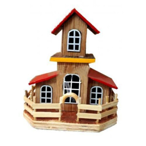 Etikoppaka Toys Wooden House Three Floor