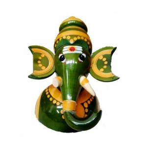 Etikoppaka Toys Wooden Green Ganesha