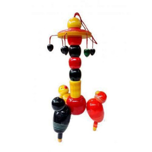 Etikoppaka Toys Wooden Colorful Round Birds