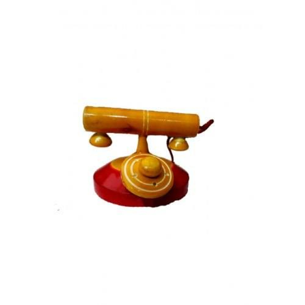 Etikoppaka Toys Wooden Yellow Telephone Toy