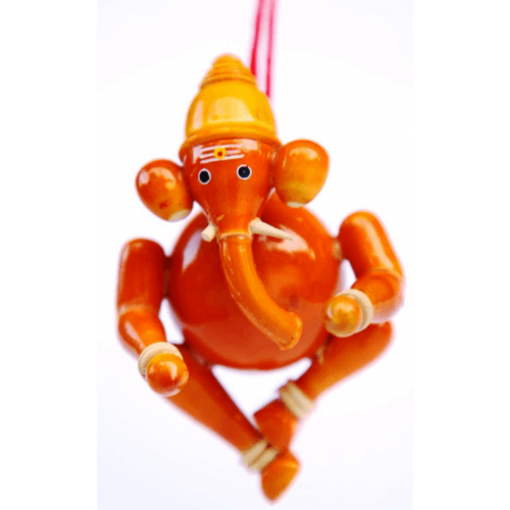Elegant Handmade Etikoppaka Wooden Toy Of Lord Ganeshaa