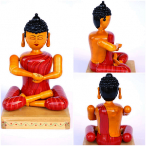 Elegant Handmade Etikoppaka Wooden Toy Populance Buddhha For Decoration
