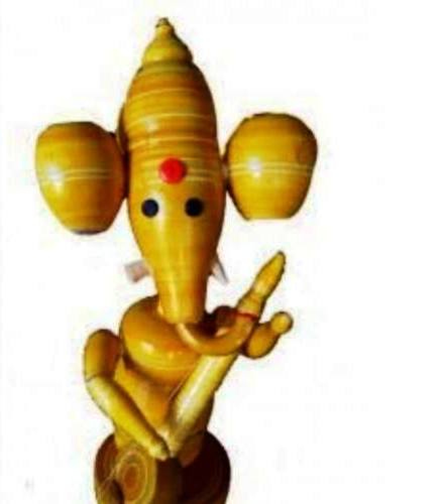 Handmade Lacquer Wooden Etikoppaka Toy Kids Friend Small Lord Ganesha