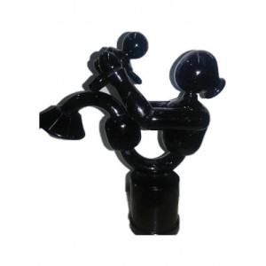 Wooden Etikoppaka Toy Of Mother Child Love in Black Colour for Gifting or Decoration Purpose