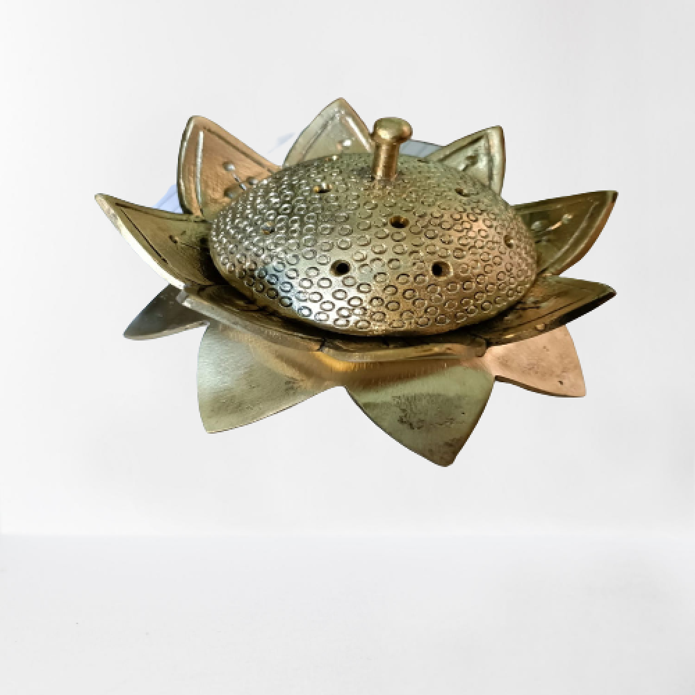 Flower Shaped Agarbathi Holder Bell Metal & Brass Art - 0