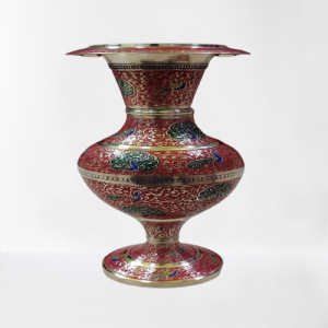 Flower Vase Maroon Kashmiri Work (12 Inch)