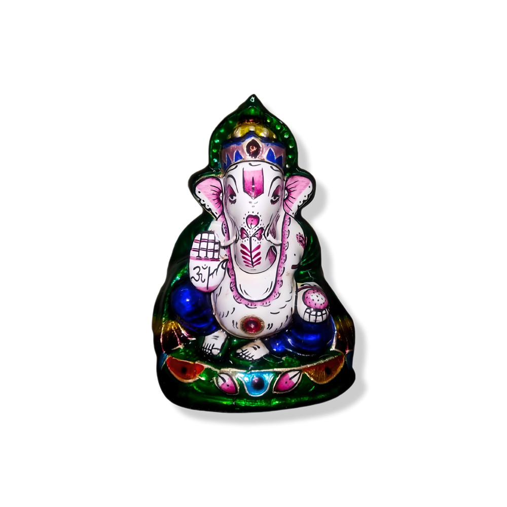 Ganeshji Ki Aashirwaad Banaras Gulabi Meenakari Art - 1