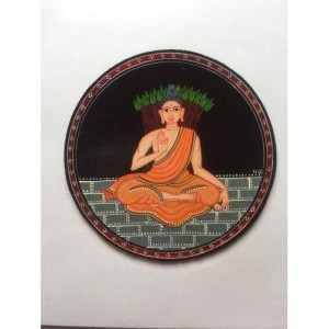 Delightful Handmade Buddha Designed Mysore Dashavtar Ganjifa Card For Decoration Purpose