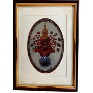 Mysore Ganjifa Goddess Laxmi GI Tag Miniature Framed Painting