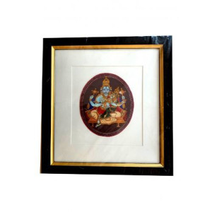 Mysore Ganjifa Goddess Laxmi-Narayan GI Tag Framed Painting