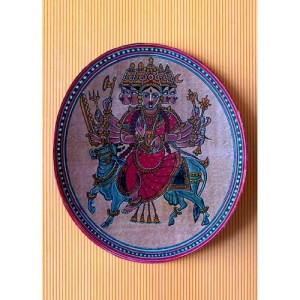 Mysore Ganjifa Art Miniature Painting of Goddess Maa Shailputri