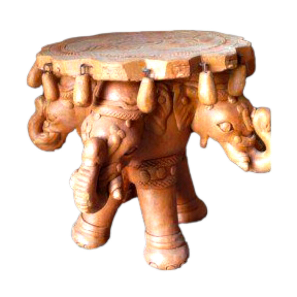 Beautiful Handicraft Gorakhpur Terracotta Clay Design Of Elephant Table For Decoration Purpose - 0