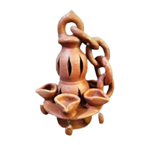 Handcrafted Gorakhpur Terracotta Clay Lantern Design Diya Stand