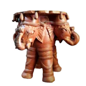 Beautiful Handicraft Gorakhpur Terracotta Clay Design Elephant Table For Decoration Purpose