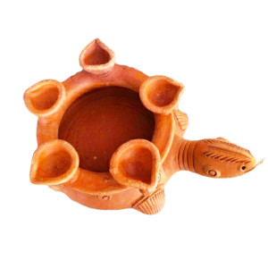 Handicraft Turtle Diya Stand Gorakhpur Terracotta