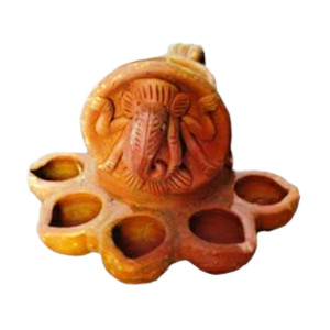 Handicraft Gorakhpur Terracotta Of Lord Ganesha Diya Stand