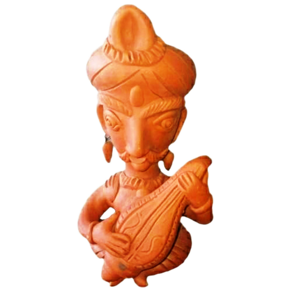 Beautiful Handmade Gorakhpur Terracotta Sitting Saint with Ektara Showpiece