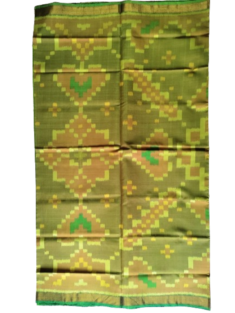 Green Color Patola with Foil Printed Dola Silk Saree - Cloth