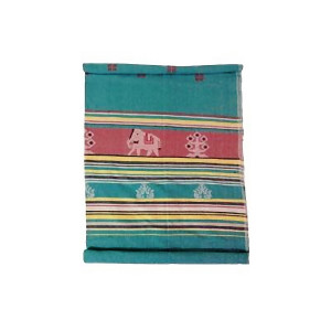 Green Extra Weft Handwoven Single Bed Cover