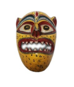 Hand Crafted Wooden Bagh Kushmandi Mask