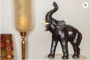 Handcrafted Leather African Elephant - 12 Inch