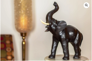Handcrafted Leather African Elephant - 24 Inch