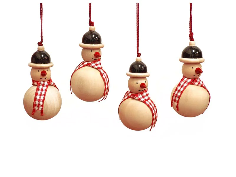 Handcrafted Wooden Christmas Decor - Snowman set of 4