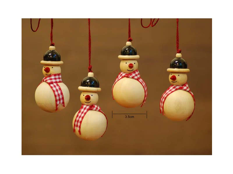 Handcrafted Wooden Christmas Decor - Snowman set of 4